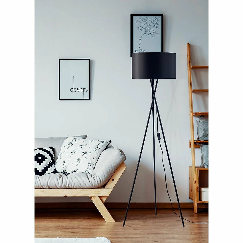 Meilleure vente 💯 ATHM Design Lampadaire APOLLA Noir - abat jour tissu pieds metal ❤️ 5 Meilleure vente 💯 ATHM Design Lampadaire APOLLA Noir - abat jour tissu pieds metal ❤️ – Image 3