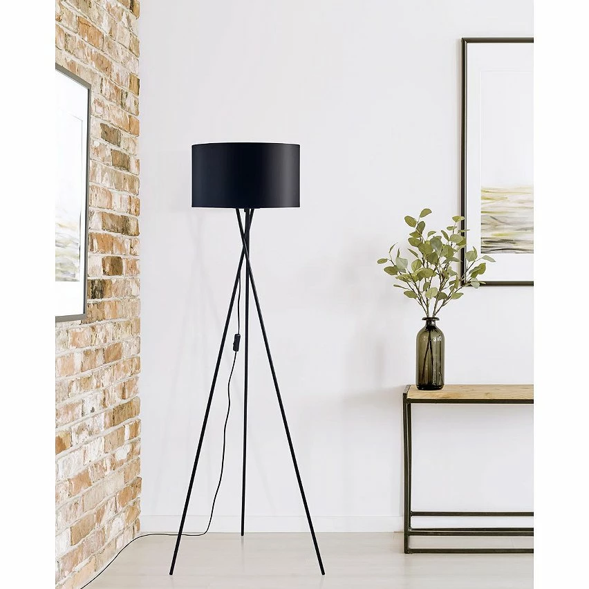Meilleure vente 💯 ATHM Design Lampadaire APOLLA Noir - abat jour tissu pieds metal ❤️ 6 Meilleure vente 💯 ATHM Design Lampadaire APOLLA Noir - abat jour tissu pieds metal ❤️ – Image 4