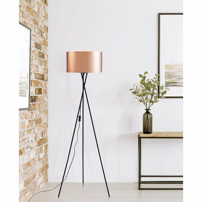 De gros 🎁 ATHM Design Lampadaire MIKA Gris et Noir - abat jour PVC cuivre pieds Metal 😉 5 De gros 🎁 ATHM Design Lampadaire MIKA Gris et Noir - abat jour PVC cuivre pieds Metal 😉 – Image 3