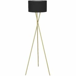 Sortie 🛒 ATHM Design Lampadaire MIKADO Noir - abat jour Tissu pieds Metal ⭐