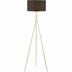 Sortie 🛒 ATHM Design Lampadaire MIKADO Noir - abat jour Tissu pieds Metal ⭐ -Atmosphera Soldes 8790266522775 5