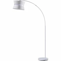 Top 10 😍 ATHM Design Lampadaire MORITZ Blanc - abat jour Tissu pieds metal 🔔