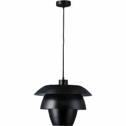 Vente flash 🧨 ATHM Design Suspension FONTEYN Noir - abat jour Metal 🥰