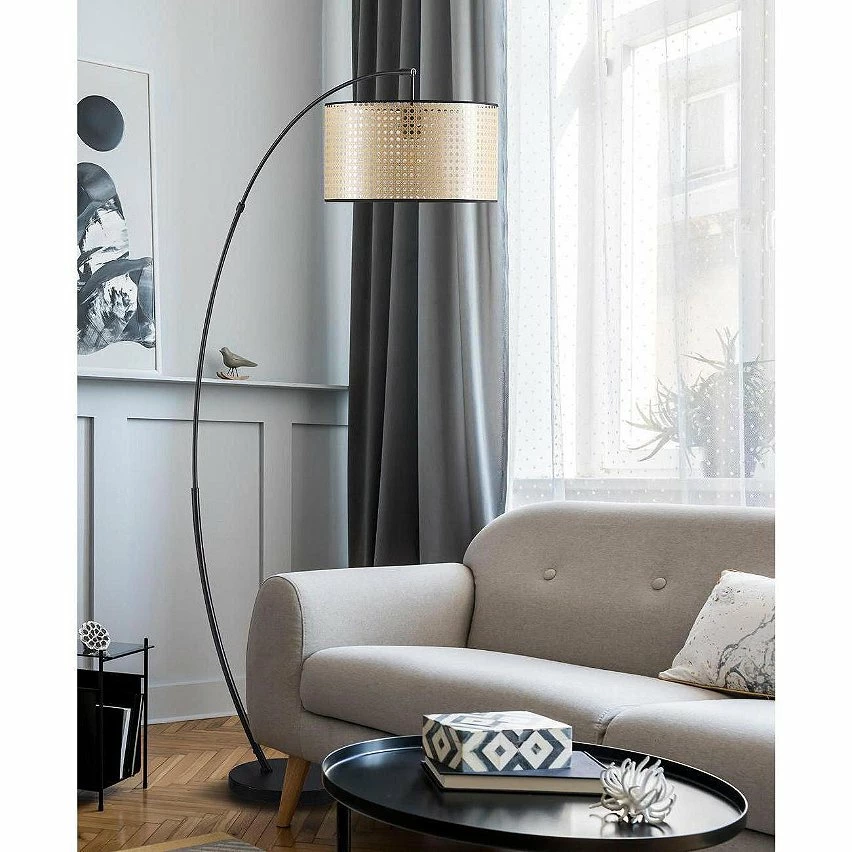Meilleur prix 💯 ATHM Design Lampadaire TACOMA Beige - abat jour PVC Rotin pieds Metal 🎁 4 Meilleur prix 💯 ATHM Design Lampadaire TACOMA Beige - abat jour PVC Rotin pieds Metal 🎁 – Image 2