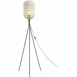 Bon marché ✔️ ATHM Design Lampadaire CHICAGO Blanc - abat jour Papier Rotin pieds Metal 🎁 -Atmosphera Soldes 8790266752035 5