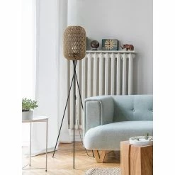 Top 10 🎉 ATHM Design Lampadaire CHICAGO Beige - abat jour Rotin pieds Metal Noir 🎁 -Atmosphera Soldes 8790266752301 2