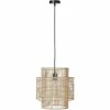 Sortie ⭐ ATHM Design Suspension LEORA Beige - abat jour Rotin 🧨 -Atmosphera Soldes 8790268403171 1